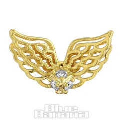 Blue Banana Polished Titanium 1.2 X 8mm Wings Threadless Labret (Gold)