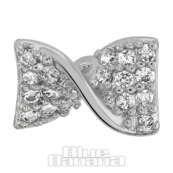 Blue Banana Polished Titanium 1.2 X 8mm Bow Threadless Labret (Silver)