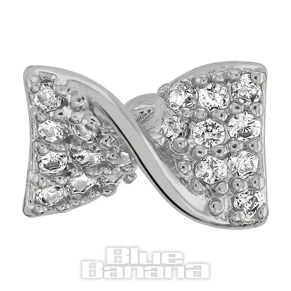 Blue Banana Polished Titanium 1.2 X 8mm Bow Threadless Labret (Silver)