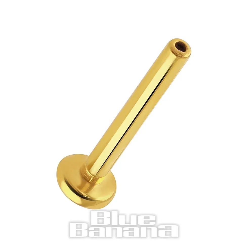 Blue Banana Polished Titanium 1.2 X 8mm Butterfly Threadless Labret (Gold)