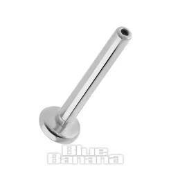 Blue Banana Polished Titanium 1.2 X 8mm Cross Gem Threadless Labret (Silver)
