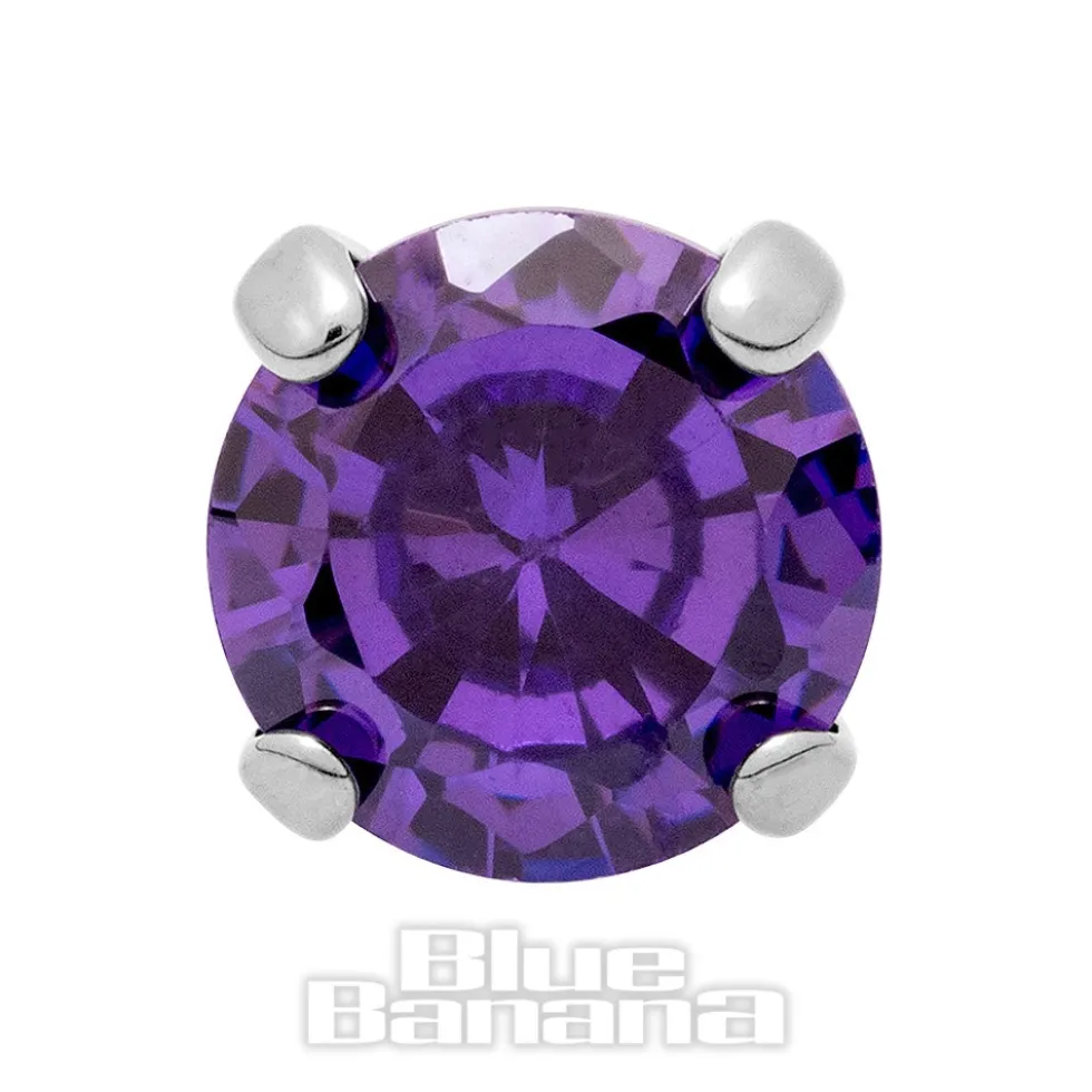 Blue Banana Polished Titanium Claw Threadless Top (Purple)