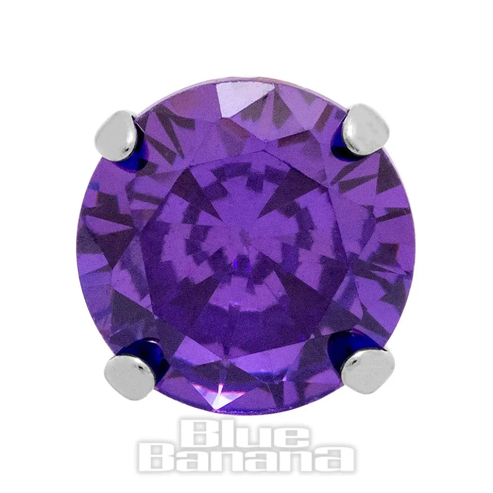 Blue Banana Polished Titanium Claw Threadless Top (Purple)