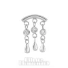 Blue Banana Polished Titanium 1.2 x 8mm Bar Triple Drop Gem Threadless Labret (Silver)