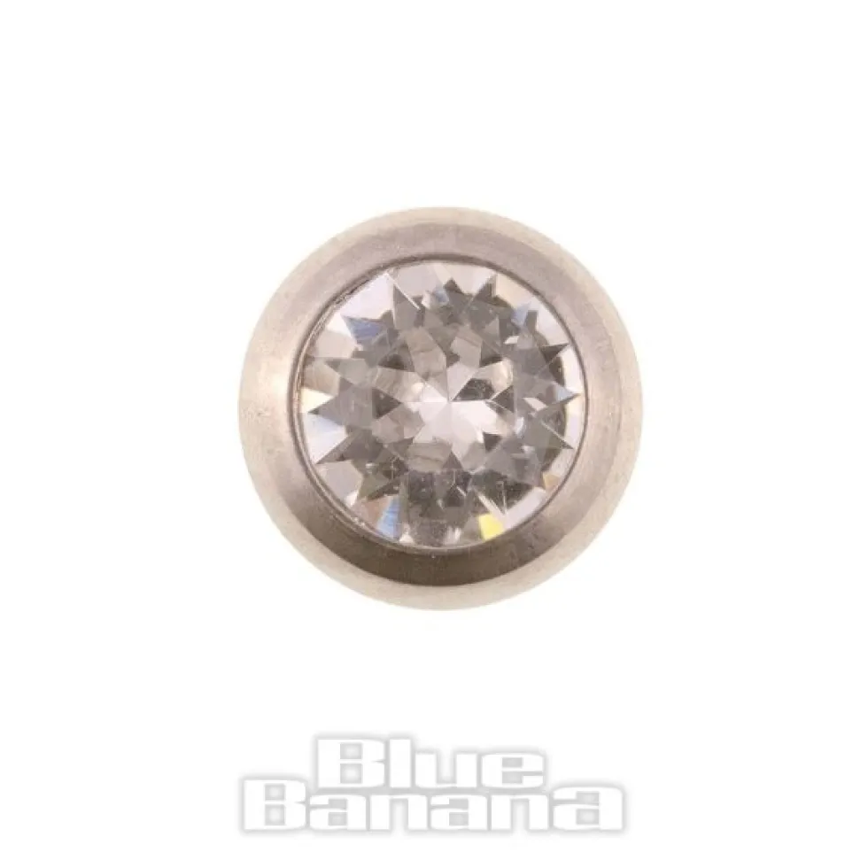 Blue Banana Polished Titanium 5mm Jewelled Ball (Crystal)
