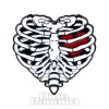 Blue Banana Ribcage Pin Badge (Black)