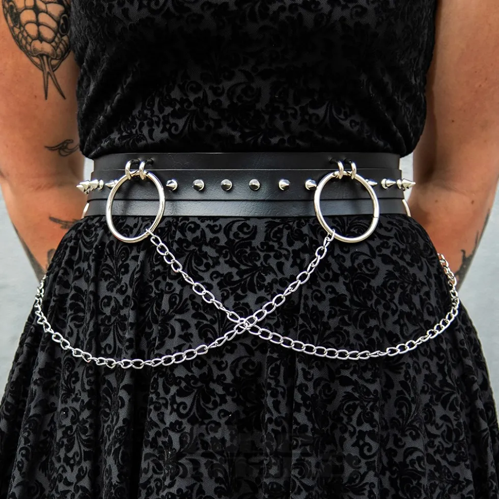 Blue Banana Rings & Chains Belt (Black)