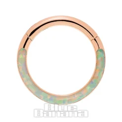 Blue Banana Rose Gold 1.2mm Hinged Segment Ring (Half Opal)