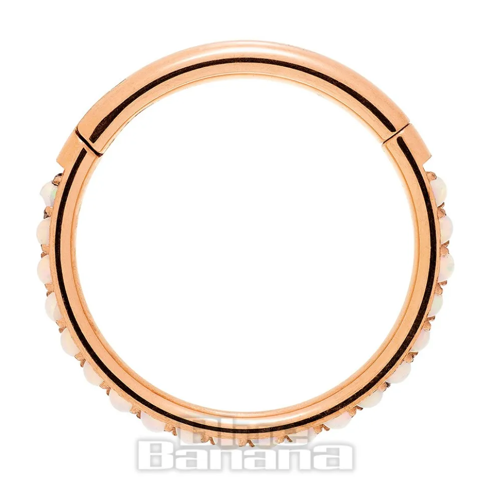 Blue Banana Rose Gold 1.2mm Hinged Segment Ring (Opal)