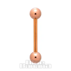 Blue Banana Rose Gold PVD Coated Steel 1.6mm Barbell (Rose Gold)