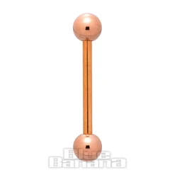 Blue Banana Rose Gold PVD Coated Steel 1.6mm Barbell (Rose Gold)