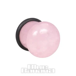 Blue Banana Rose Quartz Crystal Ear Plug 4-16mm (Pink)