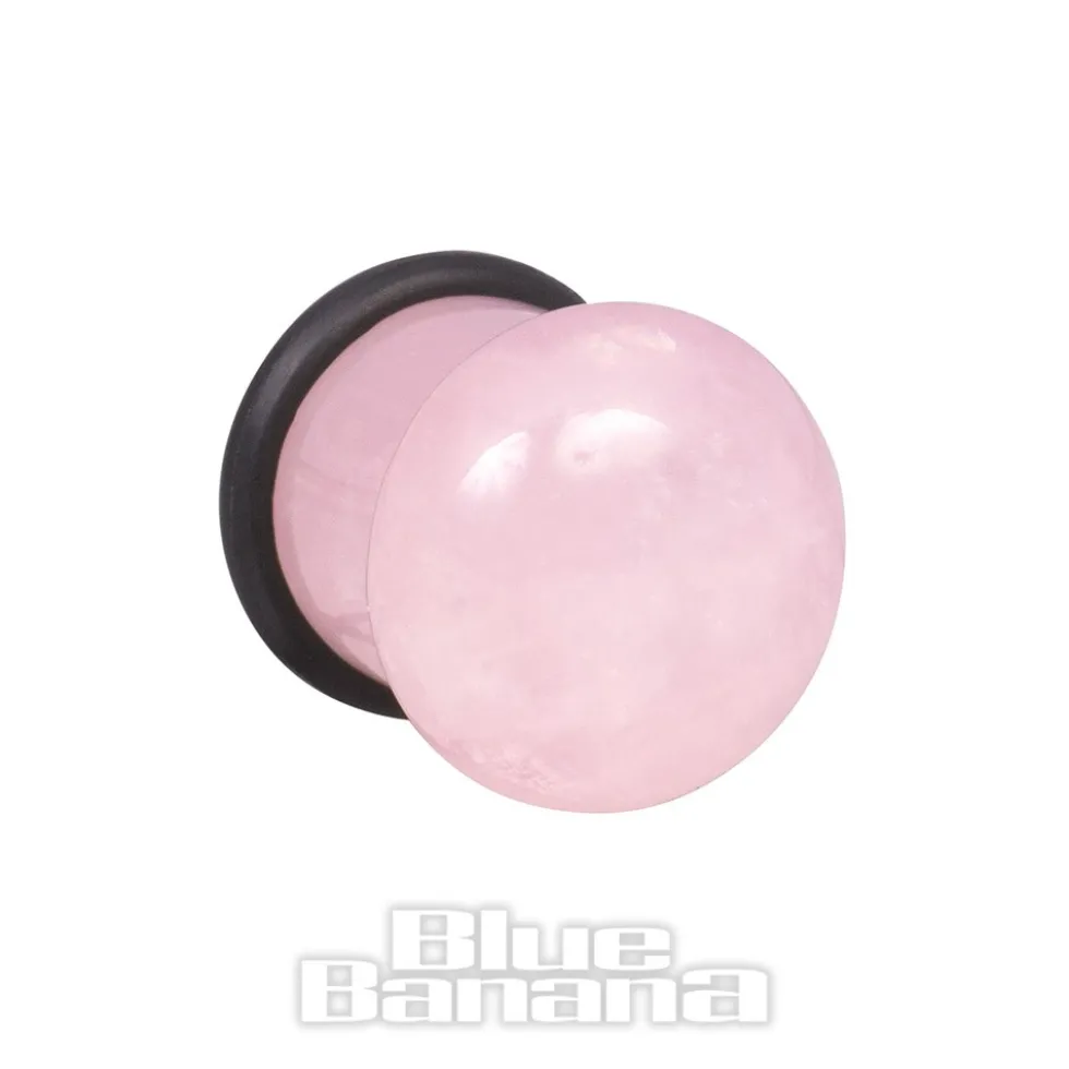Blue Banana Rose Quartz Crystal Ear Plug 4-16mm (Pink)