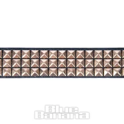 Blue Banana 3 Row Studded Belt (Black/Rose Gold)