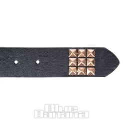 Blue Banana 3 Row Studded Belt (Black/Rose Gold)