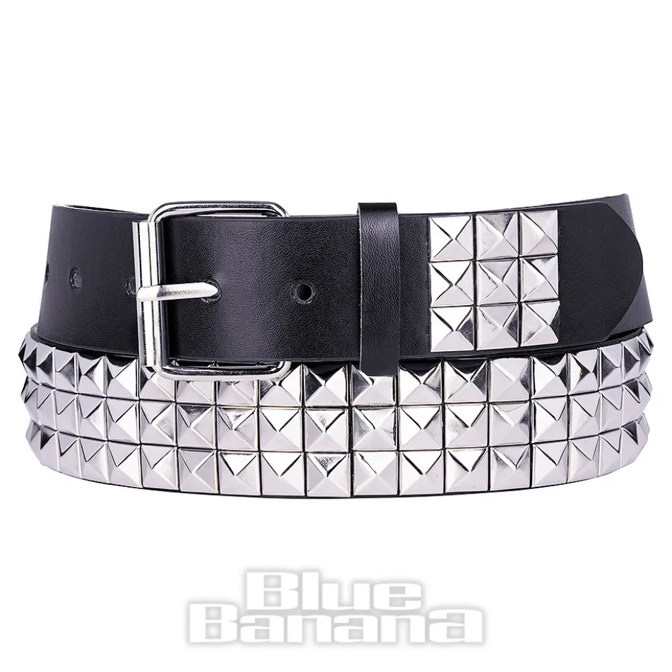 Blue Banana 3 Row Studs Belt (Black)