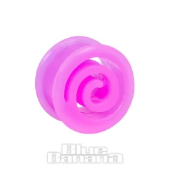 Blue Banana Silicone Spiral Flesh Tunnel 6-16mm (Purple)