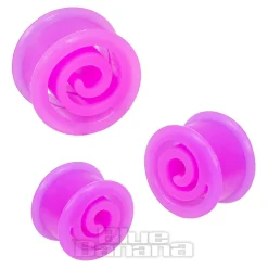 Blue Banana Silicone Spiral Flesh Tunnel 6-16mm (Purple)