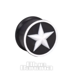 Blue Banana Silicone Star Plug 6-20mm (Black/White)