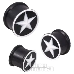 Blue Banana Silicone Star Plug 6-20mm (Black/White)