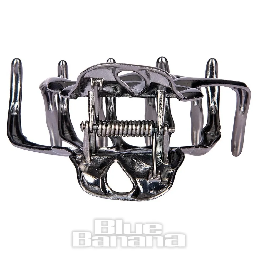 Blue Banana Skeleton Hand Grip Hair Clip (Black)