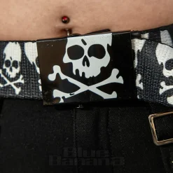 Blue Banana Skull & Crossbones Belt (Black)