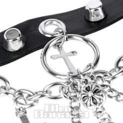 Blue Banana Skull & Crosses Choker (Black/Silver)