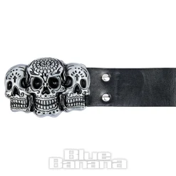 Blue Banana 3 Skulls Belt (Black)