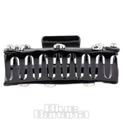 Blue Banana Skull Studded Hair Clip (Black)