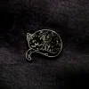 Blue Banana Sleeping Cat Pin Badge (Black)