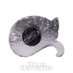 Blue Banana Sleeping Cat Pin Badge (Black)