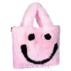 Blue Banana Smiley Furry Bag (Pink)