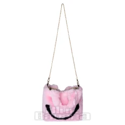 Blue Banana Smiley Furry Bag (Pink)