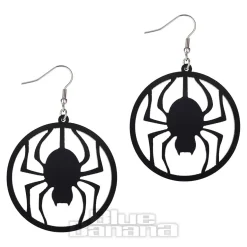 Blue Banana Spider Earrings (Black)