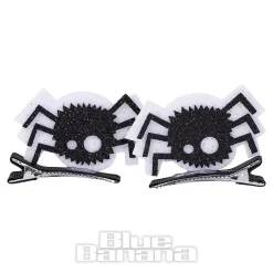 Blue Banana Spider Hair Clip (Black/White)