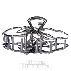 Blue Banana Spider & Pearl Hair Clip (Black)