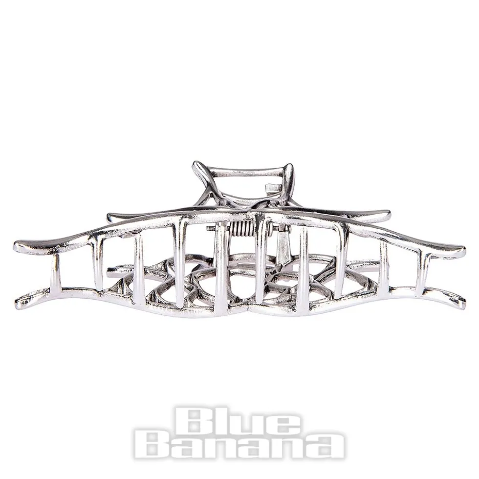 Blue Banana Spider Web Hair Clip (Silver)