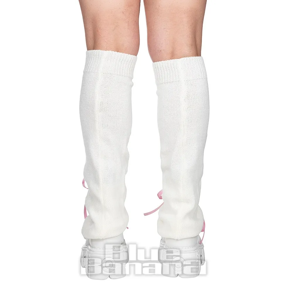 Blue Banana Star Legwarmers (White/Pink)