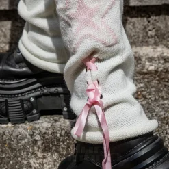 Blue Banana Star Legwarmers (White/Pink)