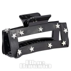 Blue Banana Star Studded Hair Clip (Black)