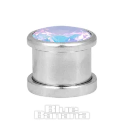 Blue Banana Steel Gem Plug (Aurora Borealis)