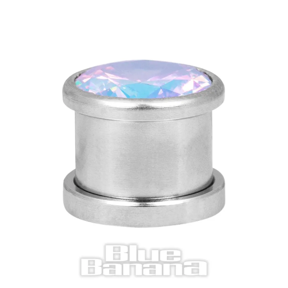 Blue Banana Steel Gem Plug (Aurora Borealis)
