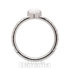 Blue Banana Steel 1.2mm Heart Hinged Segment Ring (Opal)