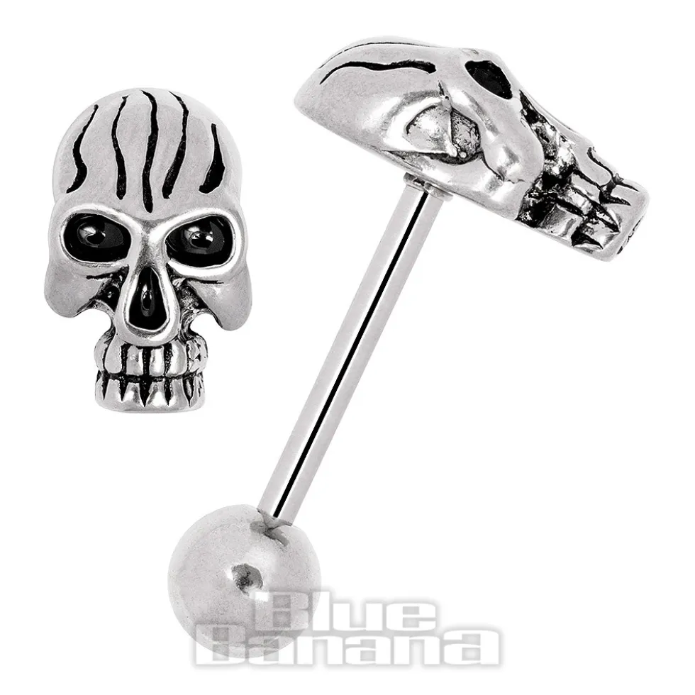 Blue Banana Steel Tongue Bar (Big Skull)