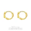 Blue Banana Sterling Gold Moon Clicker Hoops (Pair)