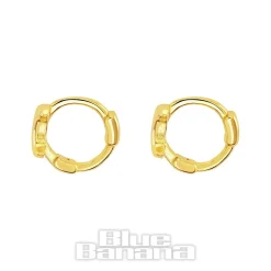 Blue Banana Sterling Gold Moon Clicker Hoops (Pair)