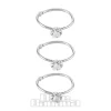 Blue Banana Sterling Silver 3mm Crystal Nose Rings (3 Pack)