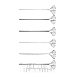 Blue Banana Sterling Silver 2.5mm Aurora Borealis Star Nose Studs (6 Pack)