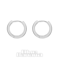 Blue Banana Sterling Silver Squared Clicker Hoops (Pair)