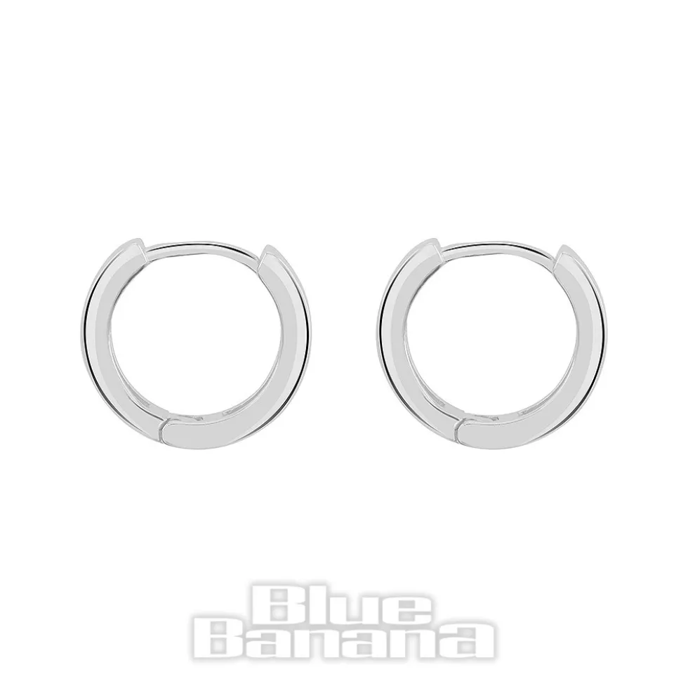 Blue Banana Sterling Silver Squared Clicker Hoops (Pair)
